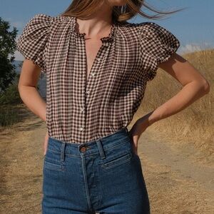 Doen Millie Top ~ Delphine Plaid
